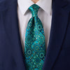 Cravatta Mandala della Creazione Verde Seta Duchesse