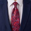 Cravatta Mandala della Creazione Rosso Seta Duchesse