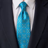 Santa Maria Tile Teal Duchesse Silk Tie