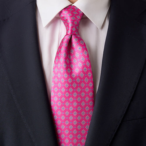 Ceramic Elegance Fuchsia Duchesse Silk Tie