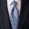 San Giuliano White and Blue Duchesse Silk Tie