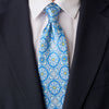 Ortigia Ceramic White and Light Blue Duchesse Silk Tie