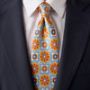 Ortigia Ceramic White and Orange Duchesse Silk Tie