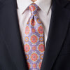 Ortigia Ceramic Purple and Orange Duchesse Silk Tie