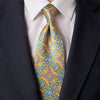 Caltagirone Yellow and Blue Duchesse Silk Tie