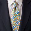 Caltagirone White Yellow Blue Duchesse Silk Tie