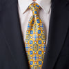 Santo Stefano Yellow and Blue Duchesse Silk Tie
