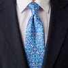 The Flower of Majolica Blue Duchesse Silk Tie