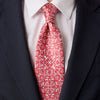 Majolica Art Coral and White Duchesse Silk Tie