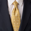 Majolica Art Ochre and White Duchesse Silk Tie