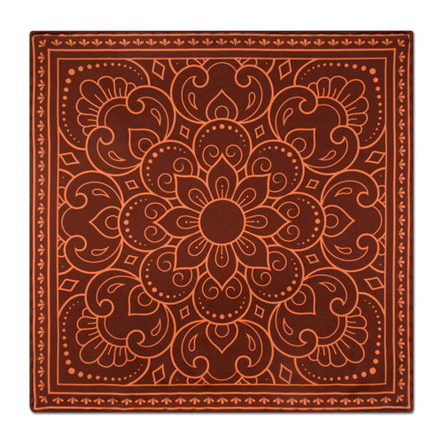 PRE-ORDER - Sacred Flower Brown Silk Pocket Square