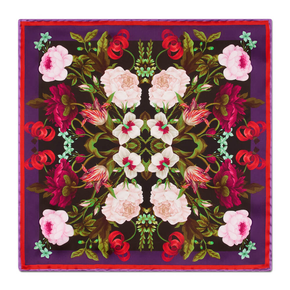 Secrets of the Garden Green and Pink Duchesse Silk Tie – Silvio