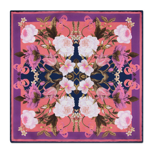 PRE-ORDER - Eden Pink and Purple Silk Pocket Square