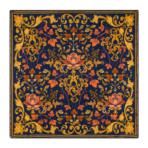 PRE-ORDER - Eternal Garden Blue and Yellow Silk Pocket Square