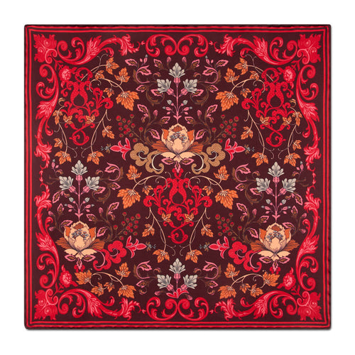 PRE-ORDER - Eternal Garden Burgundy Silk Pocket Square