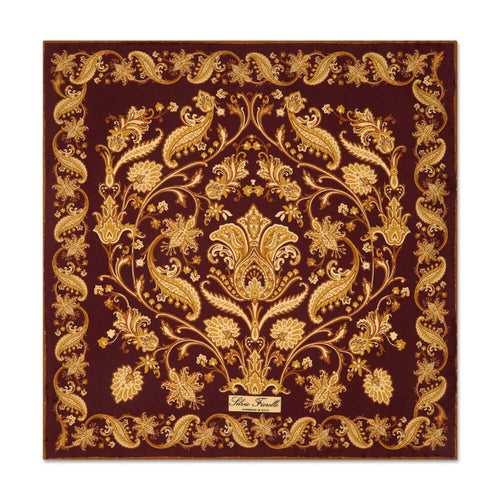 PRE-ORDINAZIONE - Pochette Giardino Villa Bellini Bordeaux e Ocra Seta Twill