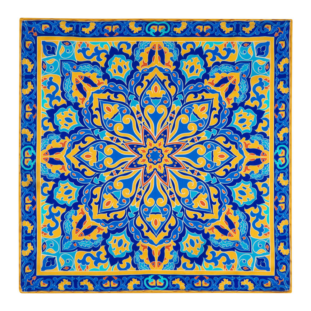 Blue and Yellow Chartres Cathedral Duchesse Silk Tie – Silvio Fiorello