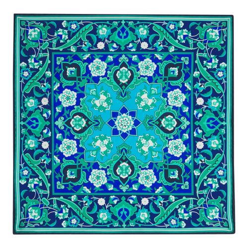 Green and Blue Medieval Majesty Silk Pocket Square