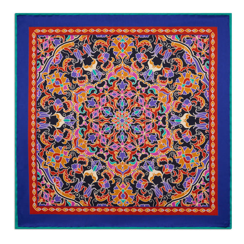 Mandala of Devotion Multicolour Silk Pocket Square