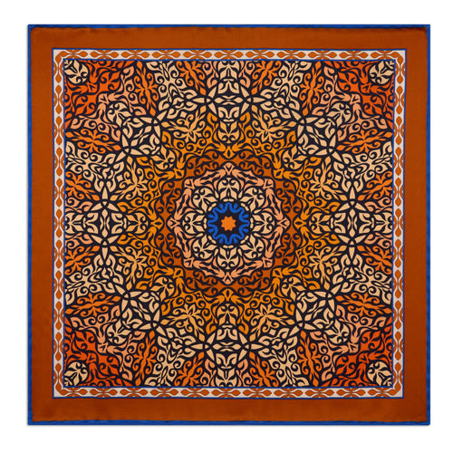 Mandala of Art Orange Silk Pocket Square
