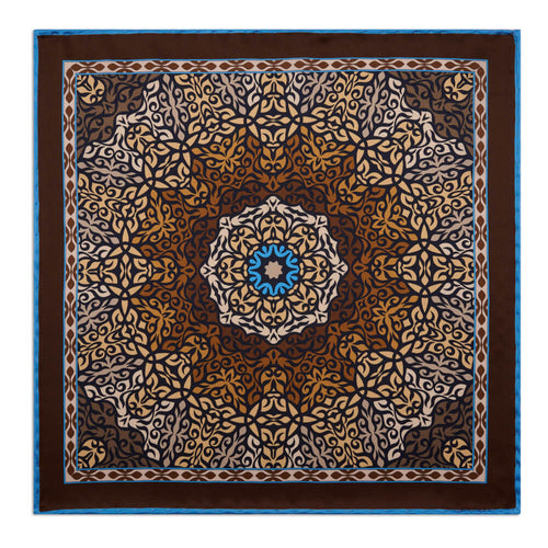 Pochette Mandala dell'Arte Marrone Seta