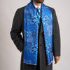 PRE-ORDER - Star of the Garden Blue Twill Silk Scarf
