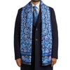 Sciarpa Giardino Zisa Blu Seta Twill