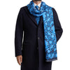Sciarpa Giardino Villa Bellini Blu Seta Twill