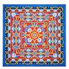 Foulard Arte di Caltagirone Rosso Giallo Azzurro Seta Twill