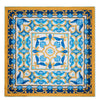 Foulard Arte di Caltagirone Bianco Giallo Blu Seta Twill