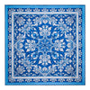 Foulard Fiore di Maiolica Blu e Bianco Seta Twill