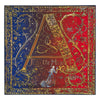 Medieval Monogram Letter A Red and Blue Silk Pocket Square