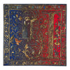 Medieval Monogram Letter I Red and Blue Silk Pocket Square