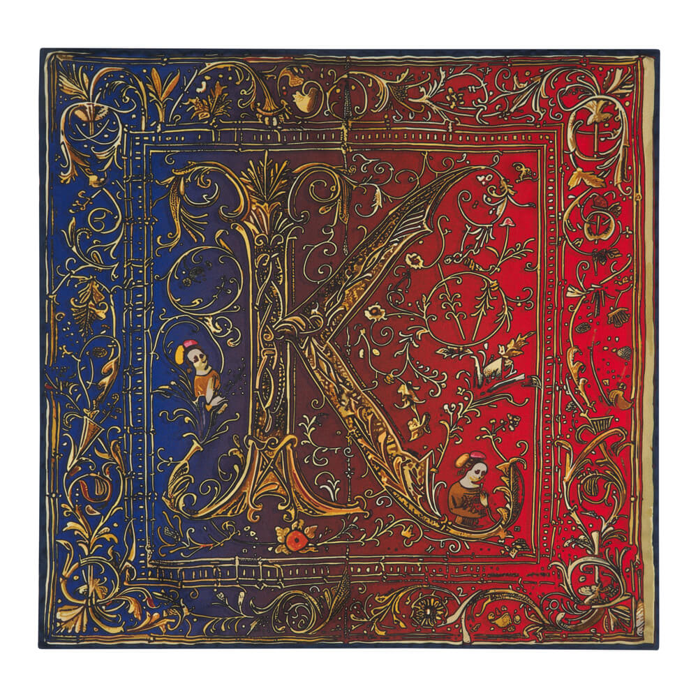 Medieval Monogram Letter K Red and Blue Silk Pocket Square – Silvio ...