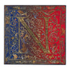 Medieval Monogram Letter N Red and Blue Silk Pocket Square