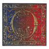 Medieval Monogram Letter O Red and Blue Silk Pocket Square