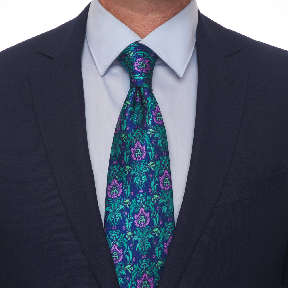 Florentine Silk Guild Blue Green Purple Duchesse Silk Tie – Silvio