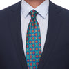 The Prince Green Orange and Blue Duchesse Silk Tie