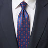 Sicilian Harvest Blue and Red Duchesse Silk Tie