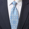 King of Ceramics Light Blue and White Duchesse Silk Tie