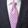 Sicilian Bloom Pink and Light Blue Duchesse Silk Tie
