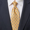 Sicilian Bloom Yellow and Light Blue Duchesse Silk Tie