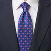 Sicilian Bloom Blue and Pink Duchesse Silk Tie