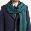 Sciarpa Blu e Verde Medaglione Imperiale Lana