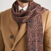Sciarpa Marrone Paisley Orientale Lana