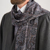 Sciarpa Grigio e Marrone Paisley Orientale Lana