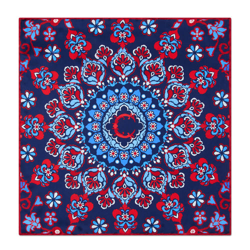 Pochette Monogramma Regale C Blu e Rosso Seta