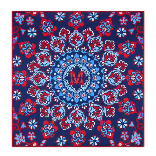 Pochette Monogramma Regale M Blu e Rosso Seta