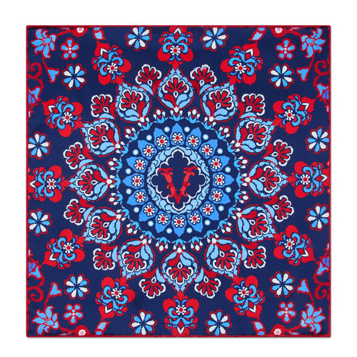 Royal Monogram V Silk Pocket Square