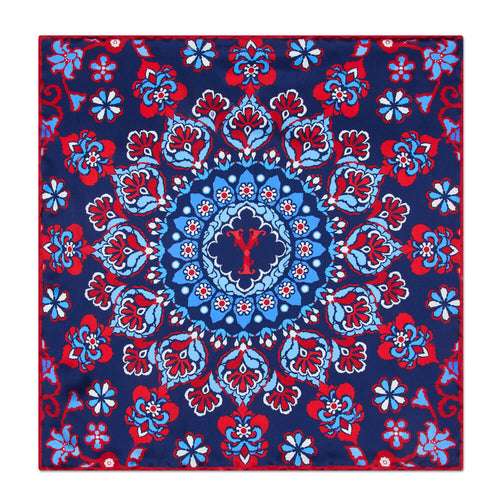 Royal Monogram Y Silk Pocket Square